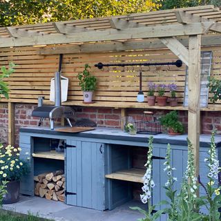 Outdoor kitchen area in back garden