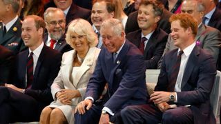Prince William, Duke of Cambridge, Camilla, Duchess of Cornwall, Prince Charles, Prince of Wales and Prince Harry attend the Opening Ceremony of the Invictus Games at the Queen Elizabeth Olympic Park on September 10, 2014 in London, England