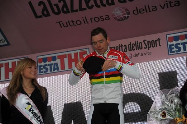 Cadel Evans (BMC Racing Team) assumed the red jersey after stage eight