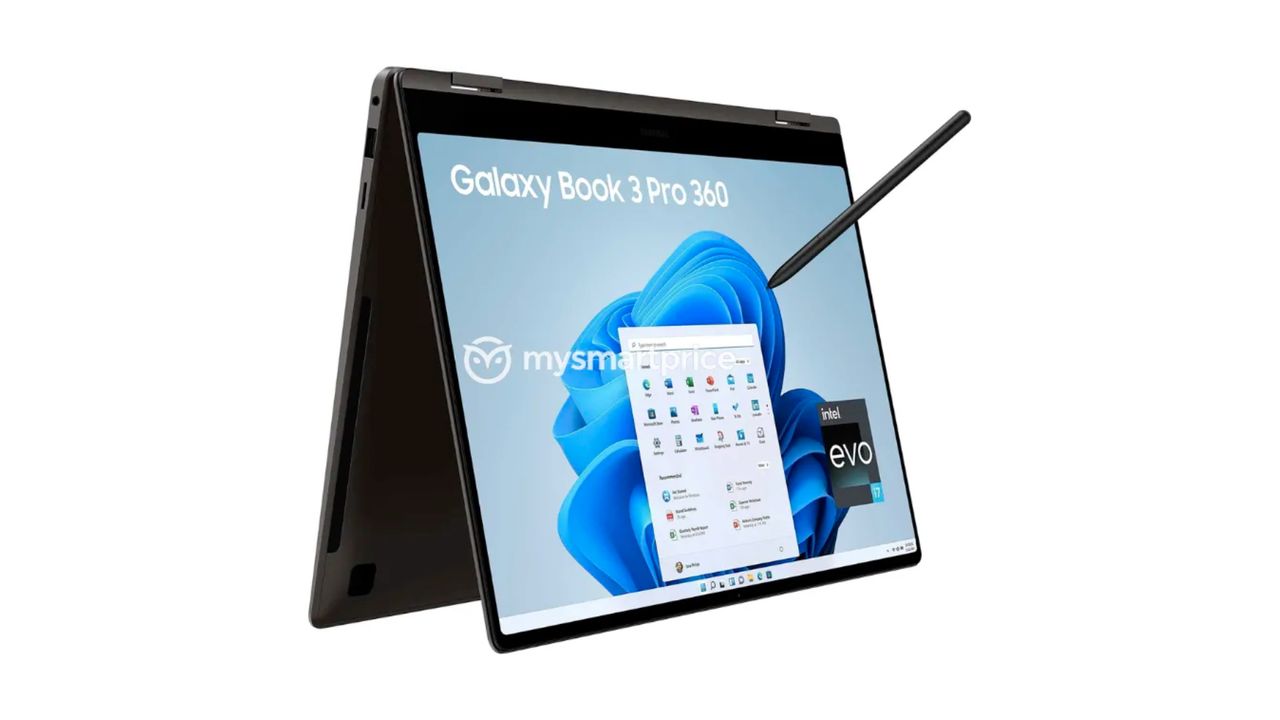 Image of the leaked design of the Samsung Galaxy Book 3 Pro 360 laptop