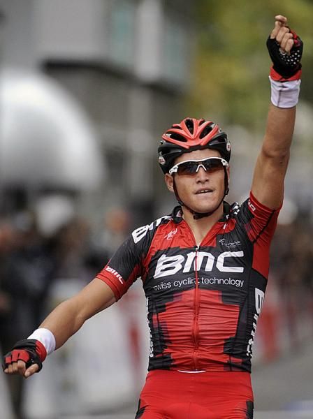 Greg Van Avermaet (BMC) celebrates his victory.