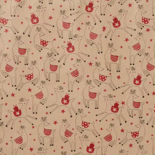 John Lewis Sugar & Spice Reindeer Extra Wide Kraft Wrapping Paper, L8m