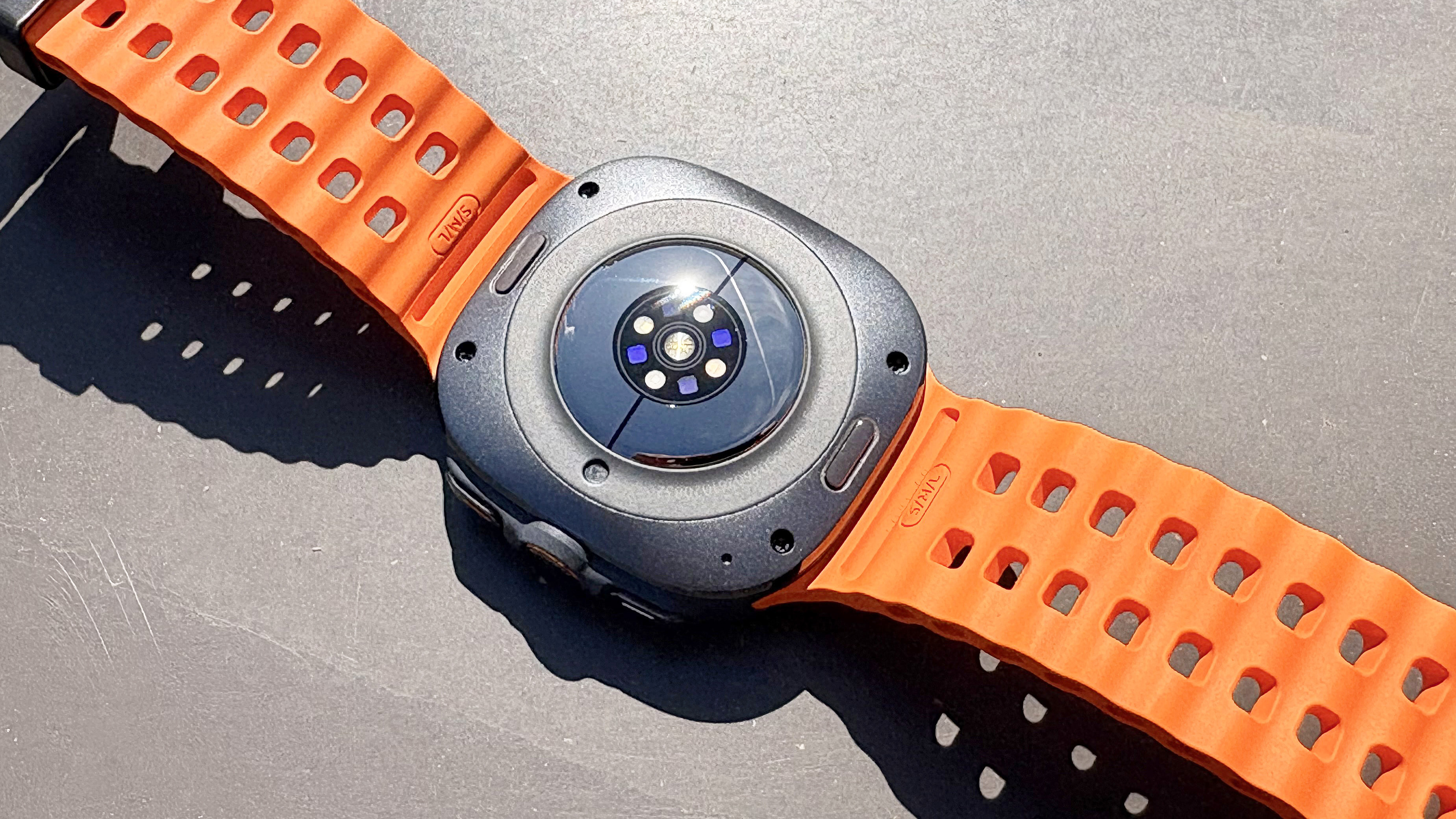 Back of the Samsung Galaxy Watch Ultra showing the health sensor array