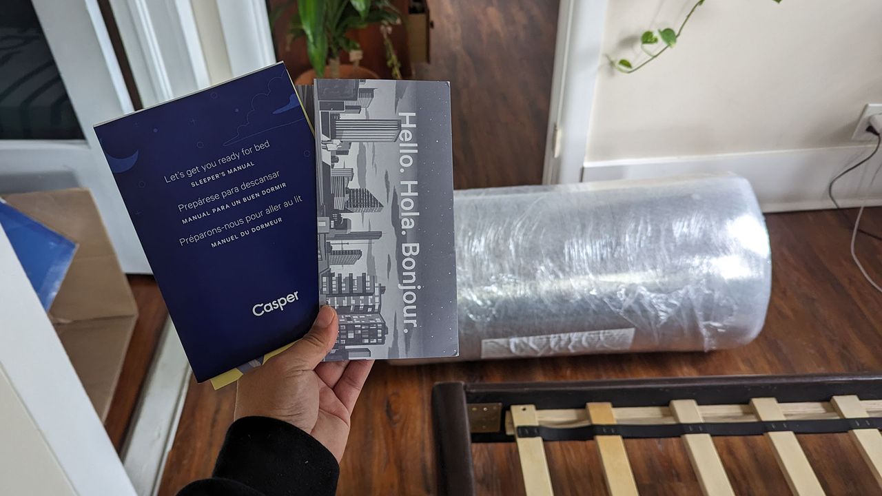 Casper Original mattress in its plastic wrapping