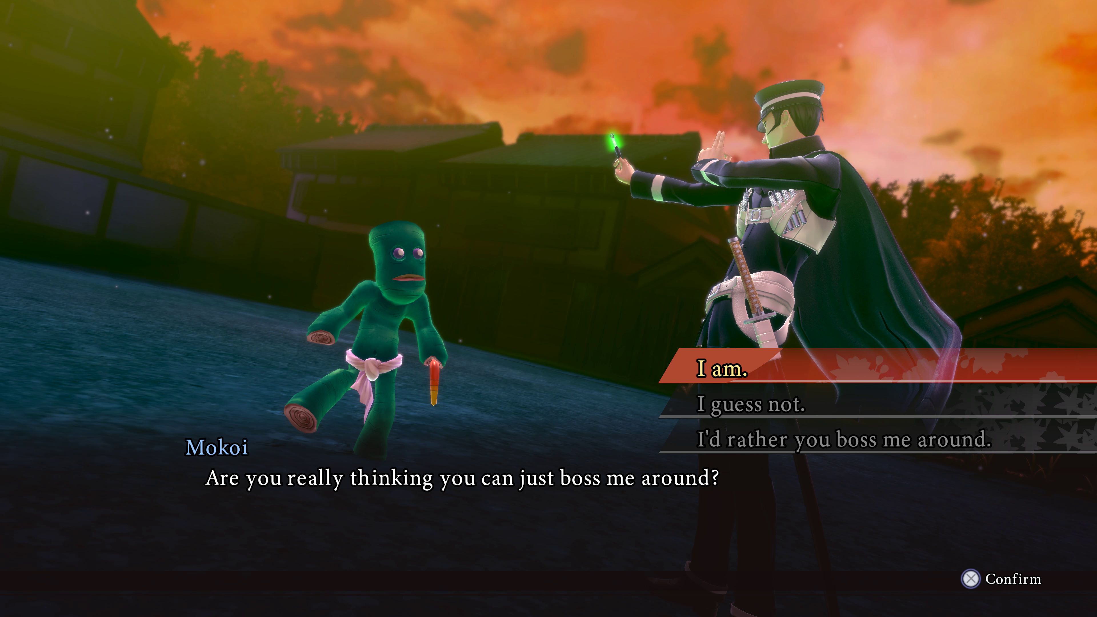In-game screenshot of recruiting a demon in Raidou Remastered.