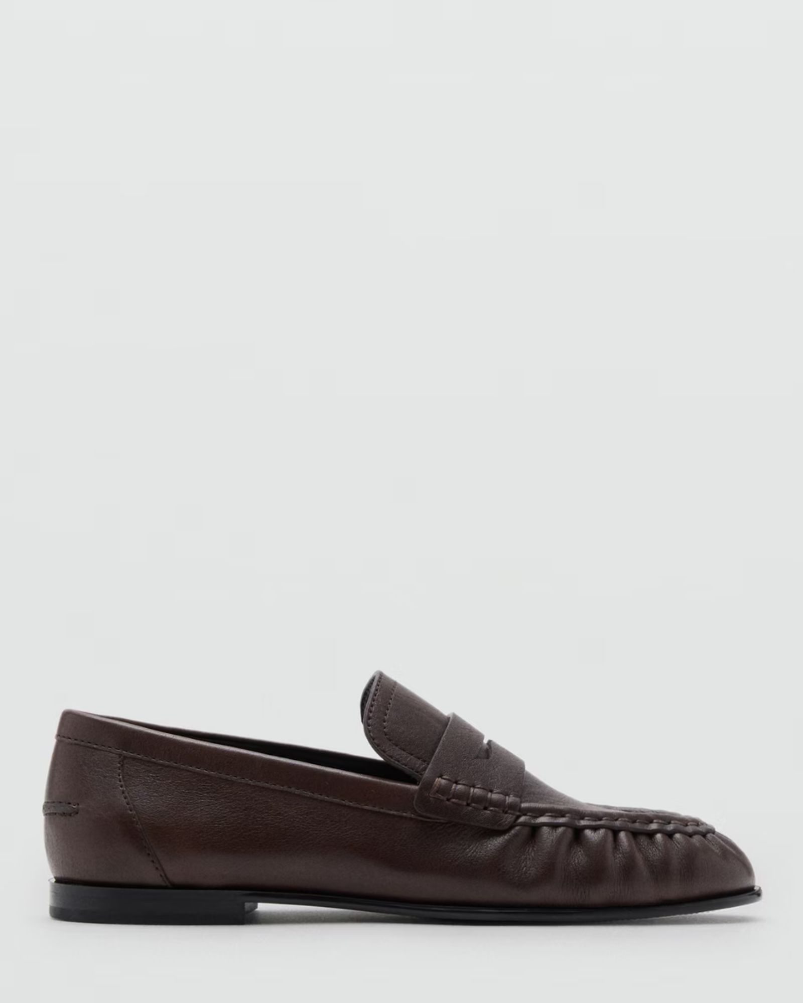 Mango Leather Penny Loafers