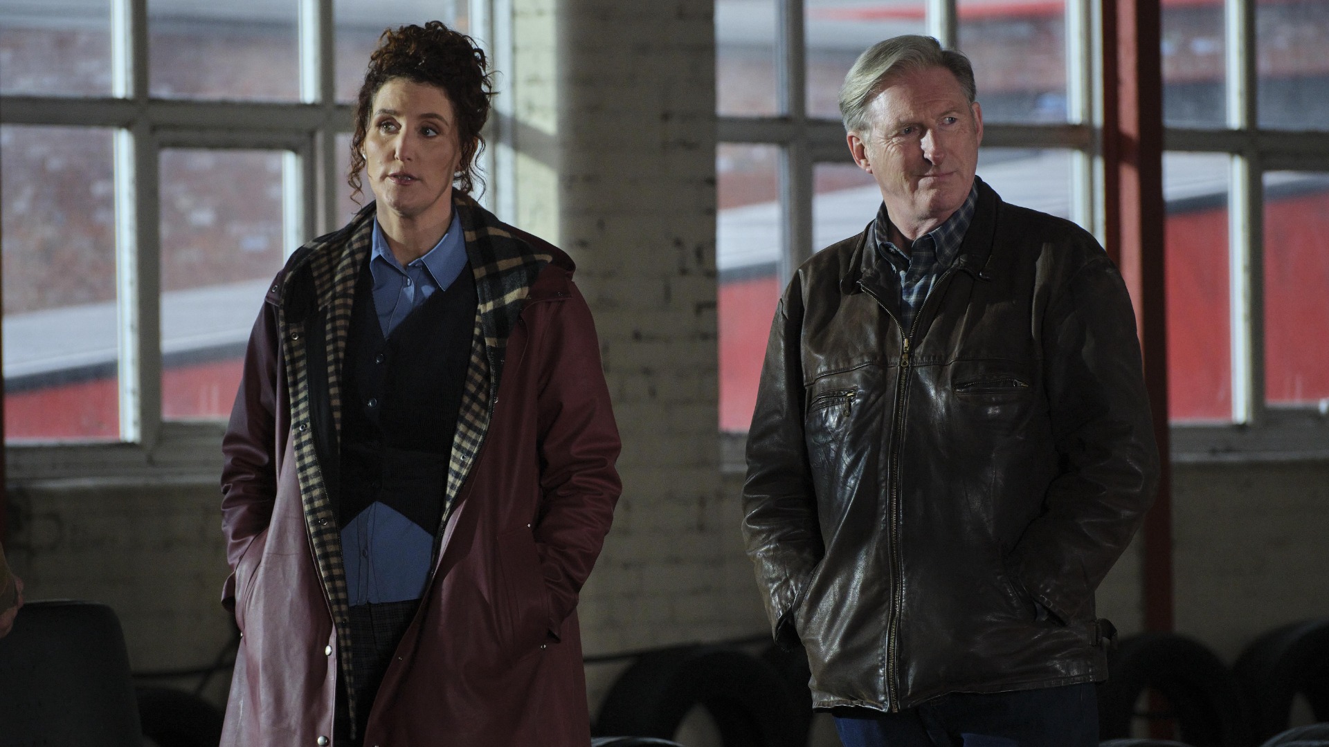 ADRIAN DUNBAR as Ridley and BRONAGH WAUGH as DI Carol Farman