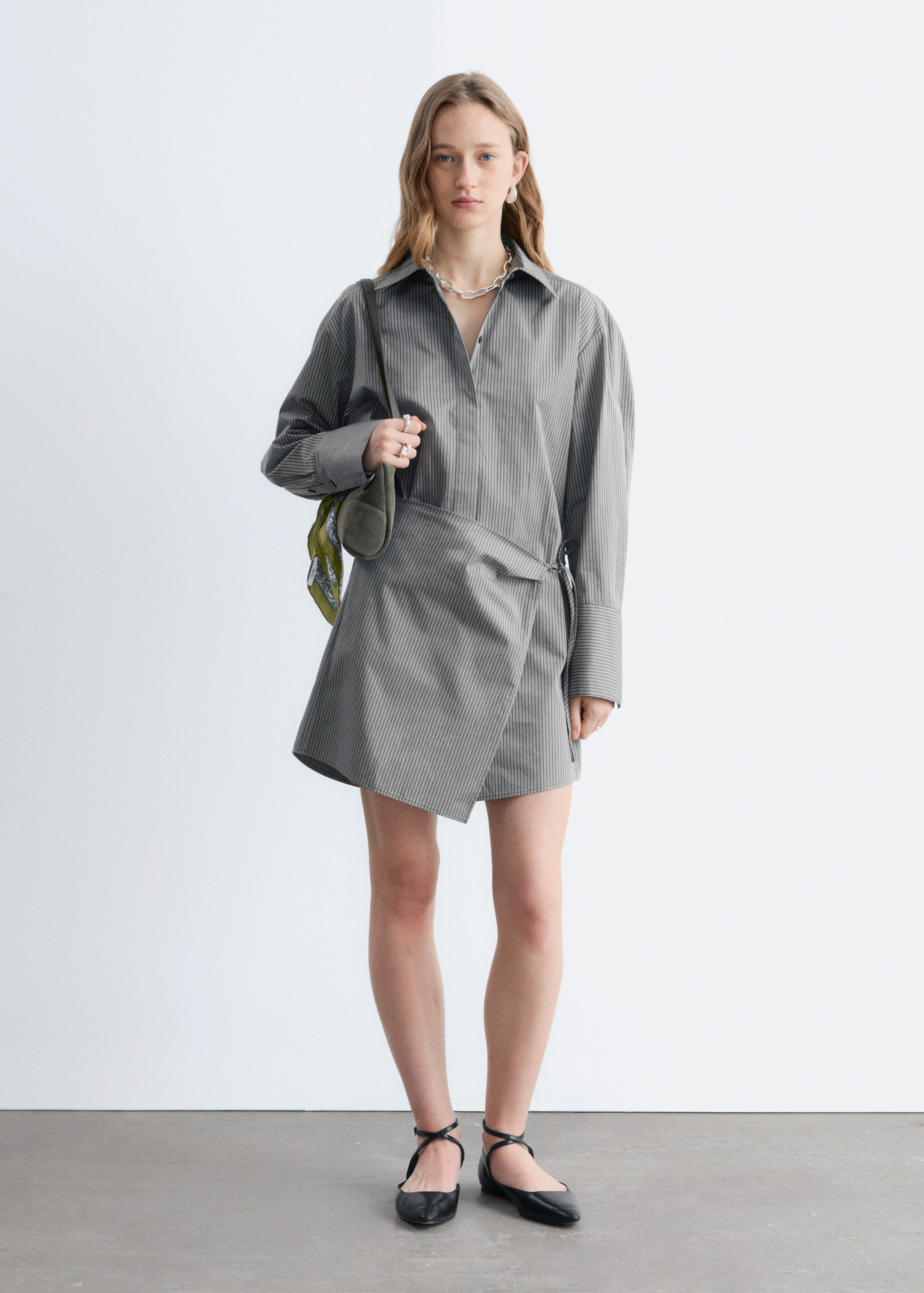 Wrap Shirt Mini Dress