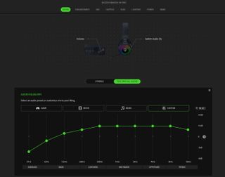 Razer Synapse application in use with the Kraken V4 Pro headset.