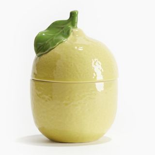 Lemon-Shaped Stoneware Jar