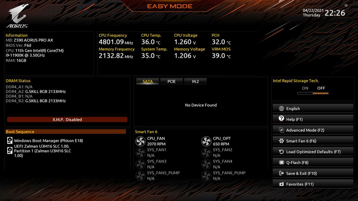Gigabyte Z590 Aorus Pro AX