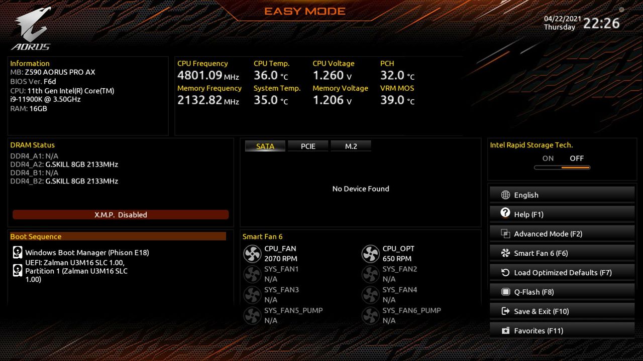 Gigabyte Z590 Aorus Pro AX