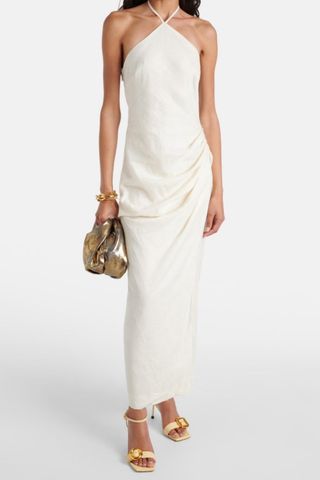 Simkai Hansel Halterneck Linen Maxi Dress