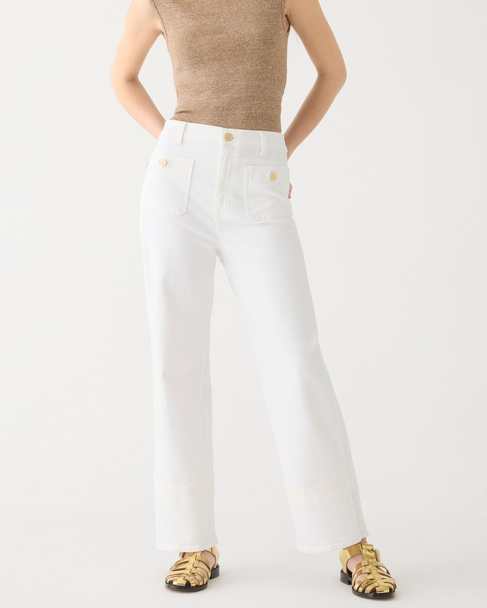 Sailor Slim Wide-Leg Jean in White