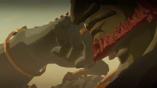 A close-up shot of Ganondorf leaning on his hand in Hyrule Warriors: Age of Imprisonment