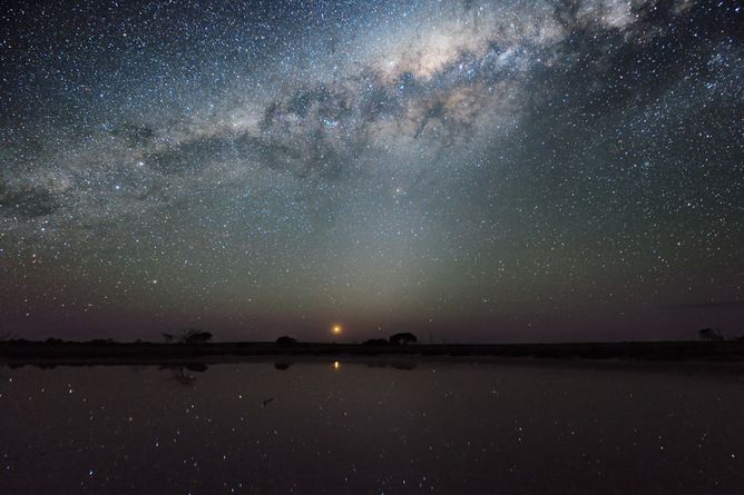 Night sky over Lake Tyrrel