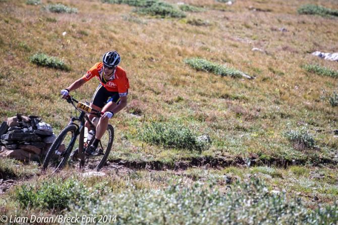 Women's solo open 6 day leader, Kate Aardal enjoys the descent