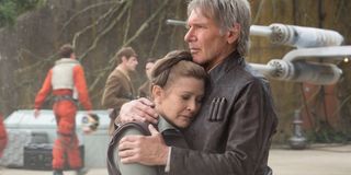 Han Solo Leia Organa Embracing The Force Awakens