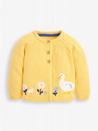 JoJo Maman Bebe cardigan lemon ducks