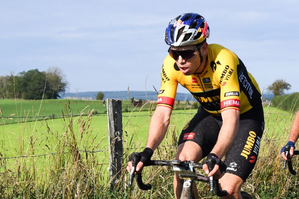 Belgian Wout van Aert pictured in action during the Houffa gravel race Saturday 26 August 2023 in Houffalize Belgium Many competitors will be at the start of the Houffa Gravel race in Houffalize the third round of the Yuzzu Gravel Series and the only Belgian qualifier of the UCI Gravel World SeriesBELGA PHOTO JILL DELSAUX Photo by JILL DELSAUX BELGA MAG Belga via AFP Photo by JILL DELSAUXBELGA MAGAFP via Getty Images