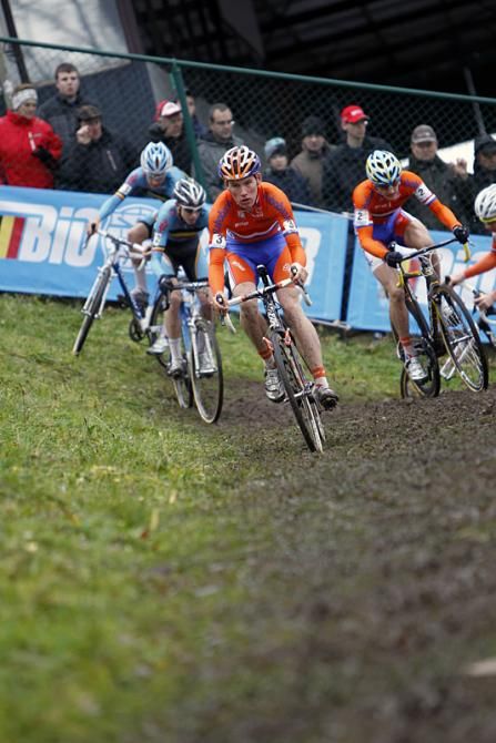 Action in the U23 men's World Cup race at Zolder.