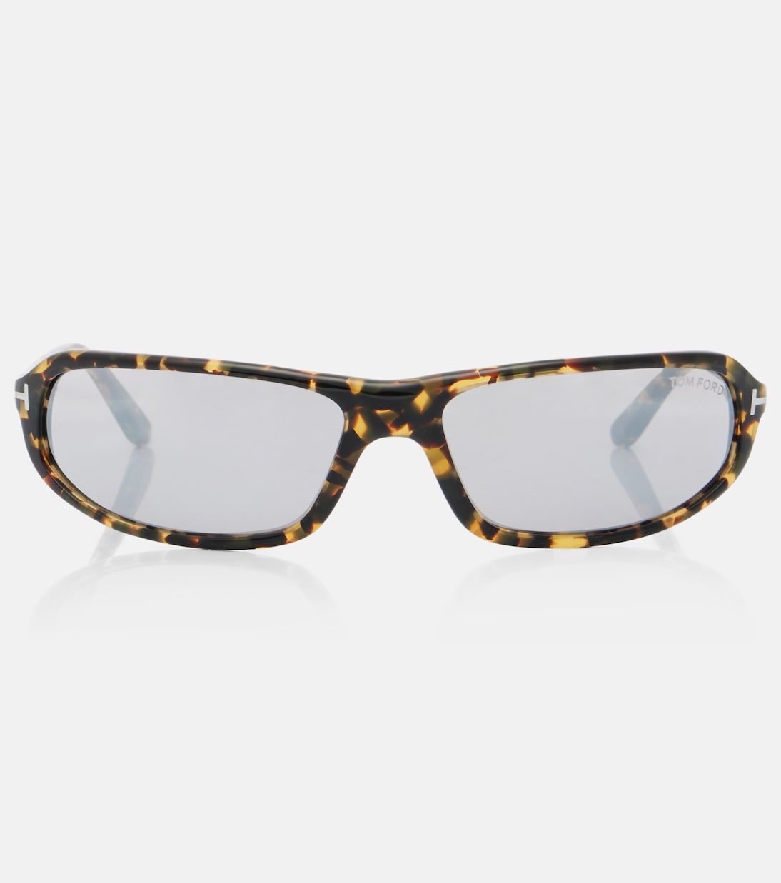 Addison Thin Flat-Top Sunglasses in Brown - Tom Ford