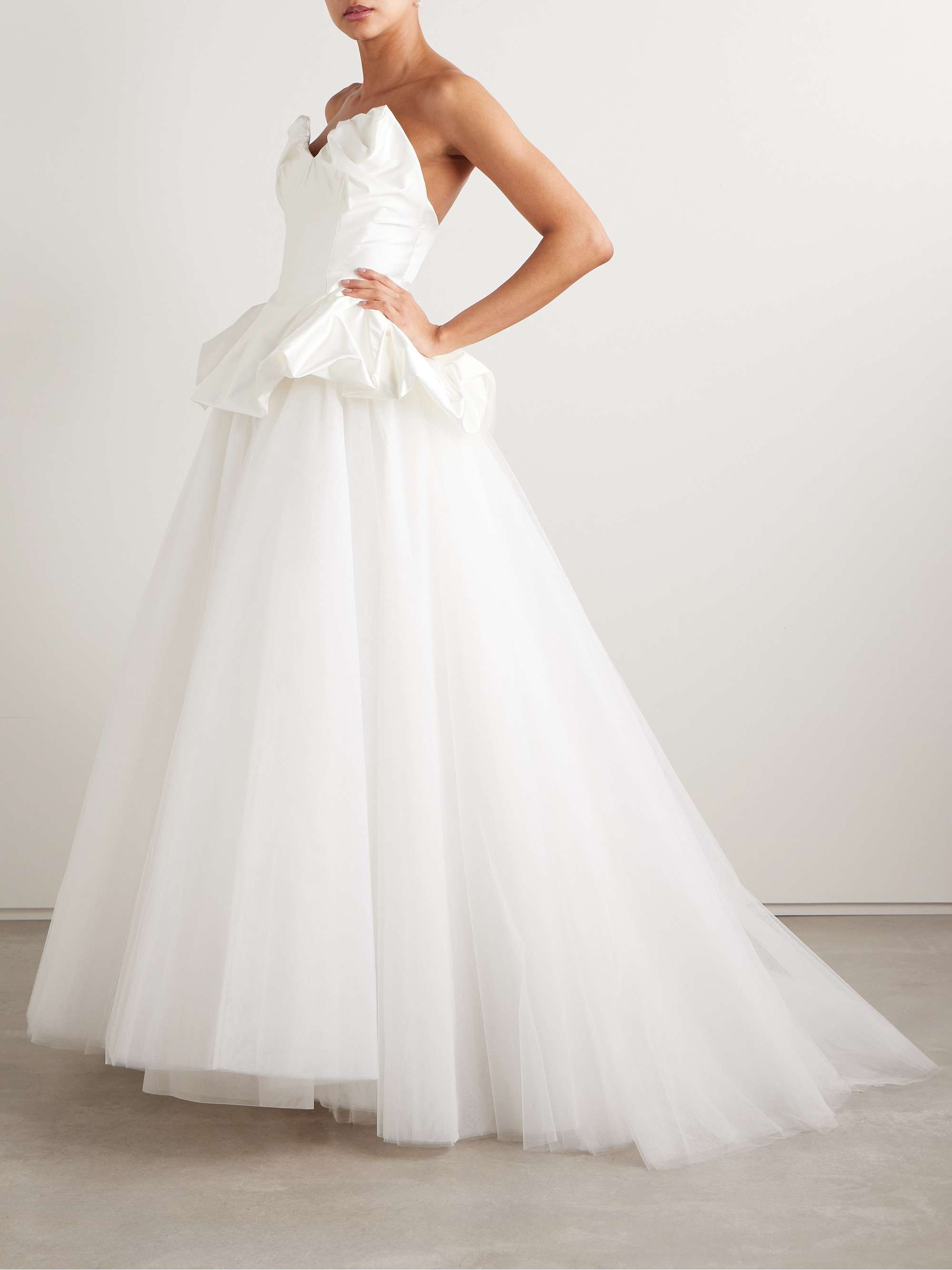 Joe Petticoat Satin-Trimmed Tulle and Crinoline Maxi Skirt