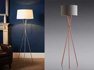 Next and B&M tripod floor lamps