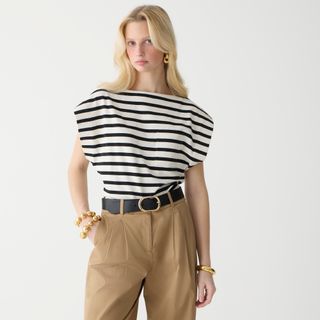 J.Crew, Muskel-T-Shirt mit U-Boot-Ausschnitt aus Baumwolle mit Mariner-Streifen