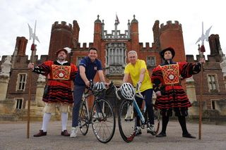 Seb Coe and Michael Day, Chief Executive of Historic Royal Palaces, at Hampton Court Palace, scene of the London 2012 Olympics time trials.