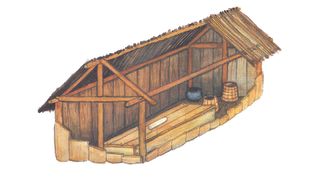 Reconstruction of the burial chamber in Bjerringhøj.