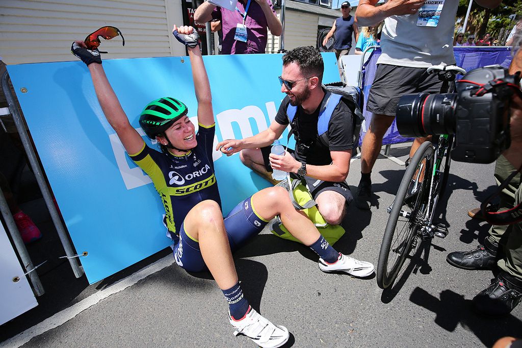 Annemiek van Vleuten (Orica-Scott) takes it all in