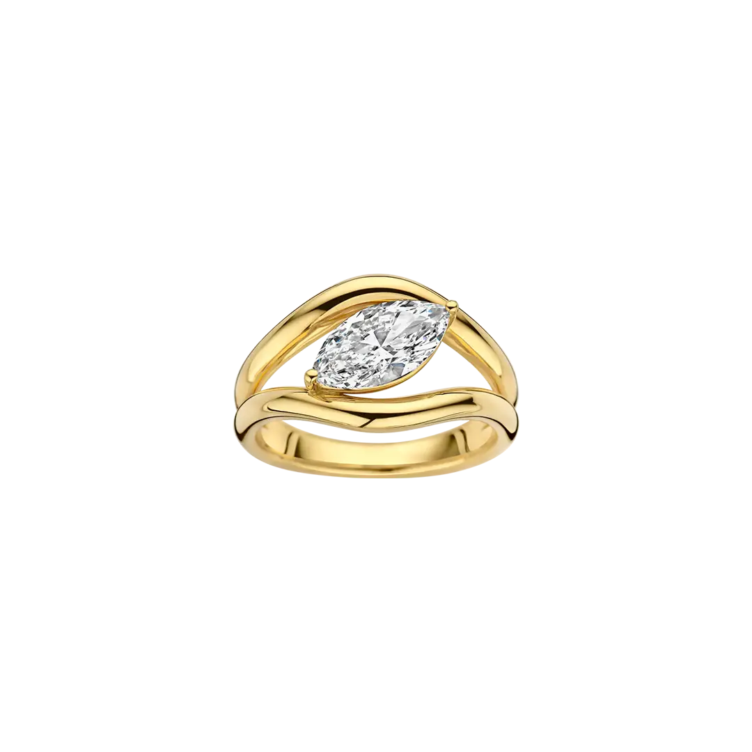ethical jewellery brands: kimaii gold and diamond drop earrings