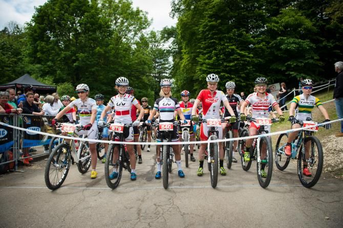 The women on the start line in Heubach, Germany
