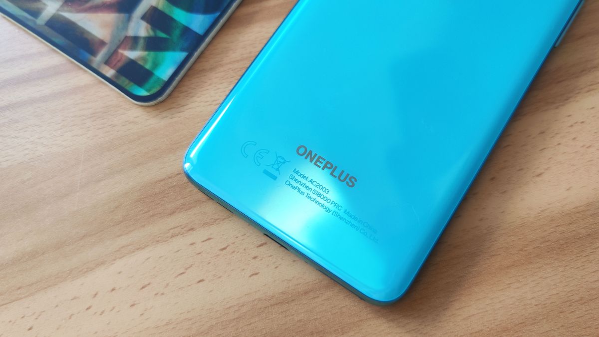 The bottom half of a OnePlus Nord