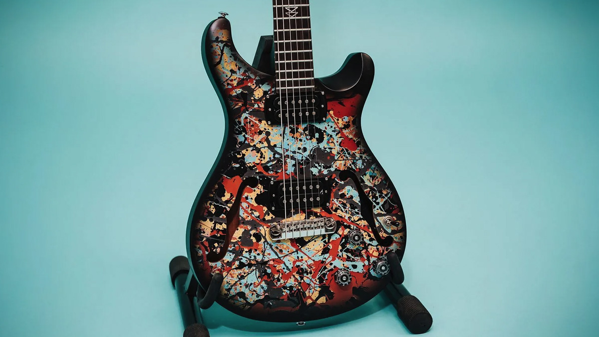 PRS SE Ed Sheeran Cosmic Splash Hollowbody Baritone Piezo: limited to 1,000 units, this signature electric guitar features original artwork from the pop superstar.
