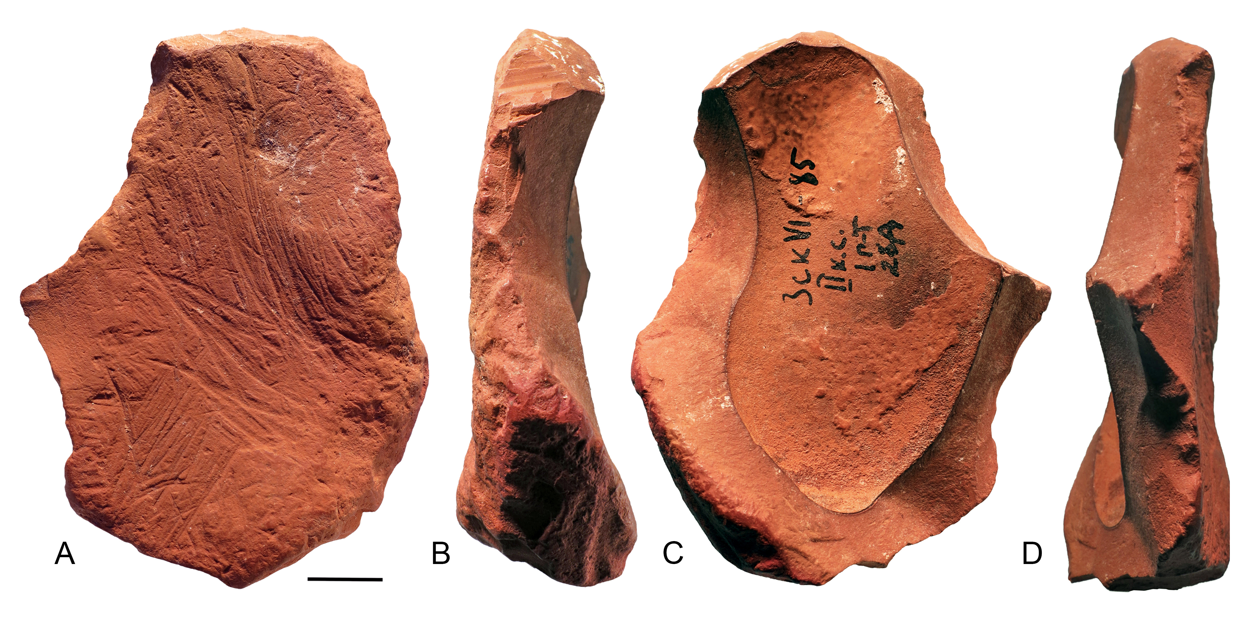 Four sides of an ochre tool