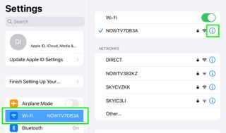 how to delete a Wi-Fi network - ipad select