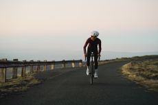 Image shows cyclist training in Wales