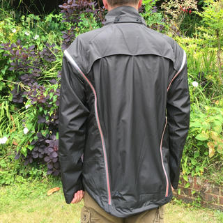 Man wearing the Altura Nightvision Electron jacket seen from the rear