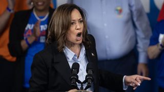 Democratic presidential candidate Vice President Kamala Harris speaks to union workers ahead of the Harris vs Trump Presidential Debate 2024