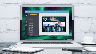 Fotojet, one of the best free collage makers, displayed on a laptop screen