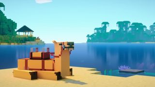 Minecraft camel - a camel relaxes on the beach