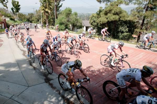 The women's field gets a little spread out near the KOM.