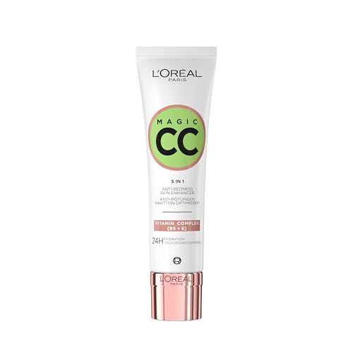 L'or&eacute;al Paris Magic Cc Cream With Spf 11, Anti-Redness and Colour Correcting, With Vitamins B5 and E, Lightweight Hydrating Formula Adapts to Skin Tone for a Natural Glowy Finish, 30 Ml