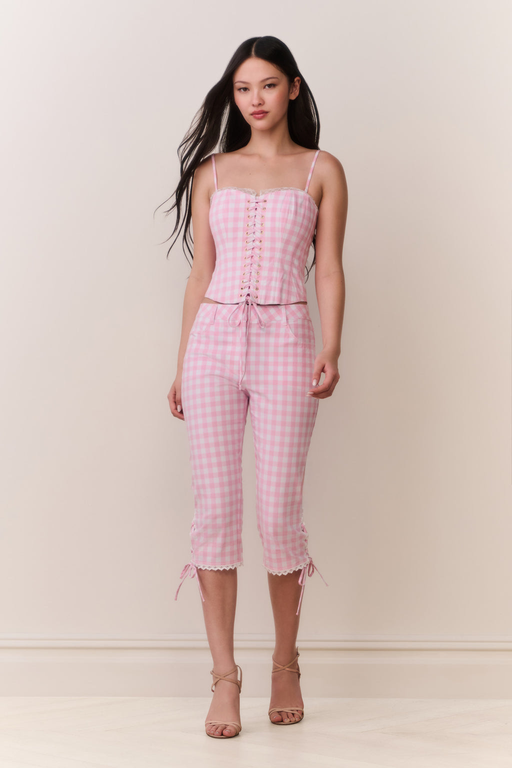 Elarose Gingham Capri Pant