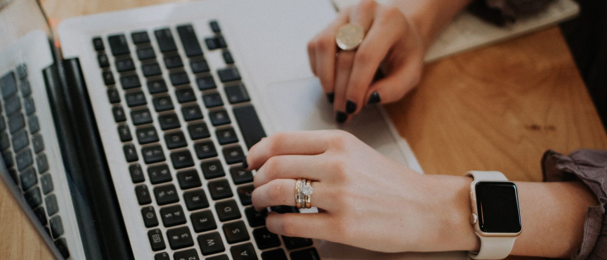 Woman using a Mac