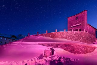 Coppi's monument on Stelvio Pass (Cima Coppi the highest point in the 2017 Giro) in Valtellina