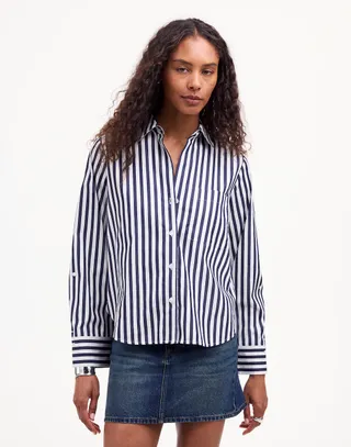 Madewell, Easy Y-Neck Button-Up Shirt