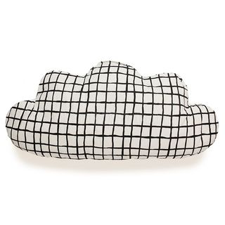 cloud cushion in black and white with white background